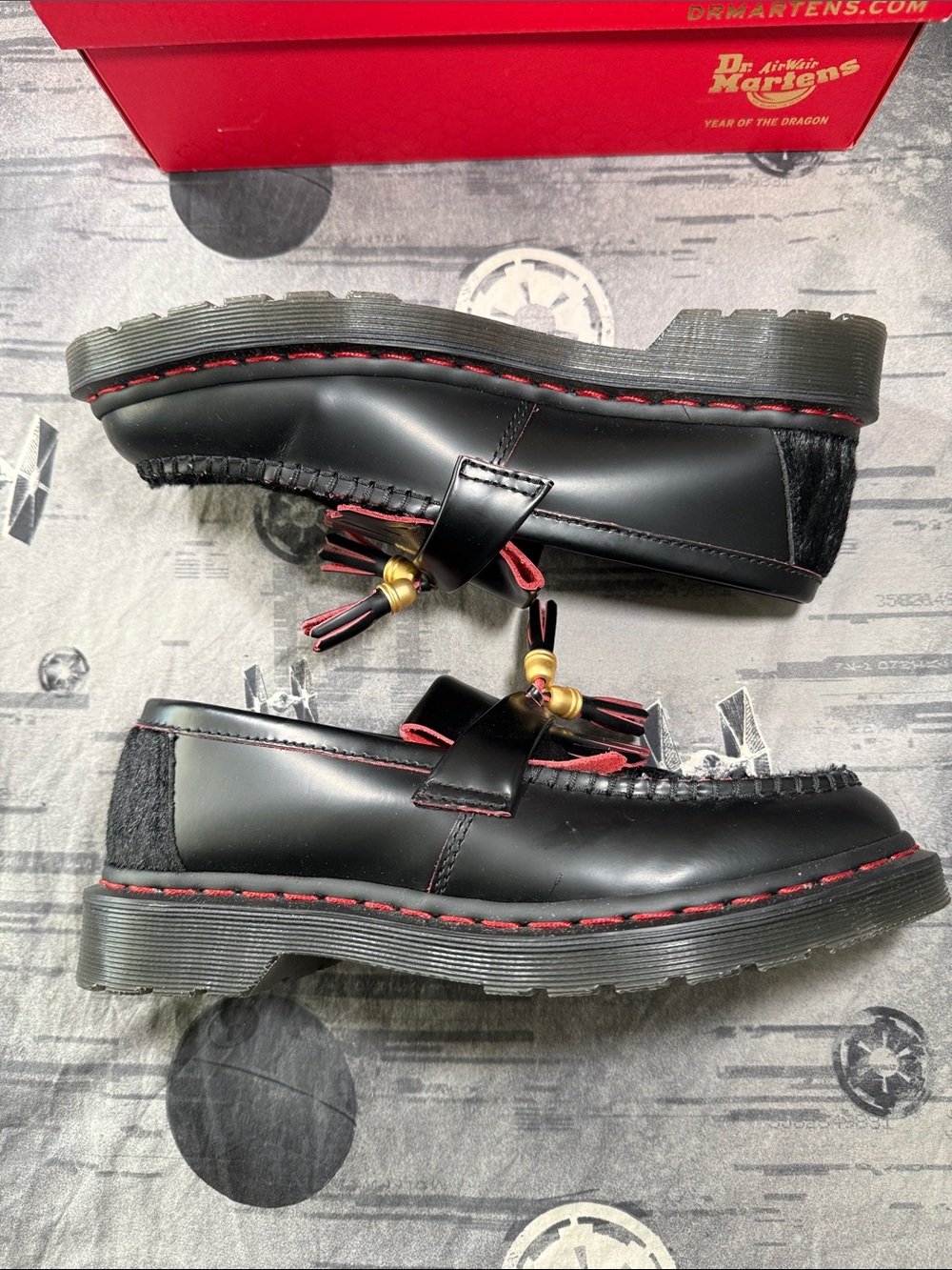 NIB DR MARTENS ADRIAN YEAR OF THE DRAGON TASSEL LOAFERS SZ 9 UK 7 MENS 8